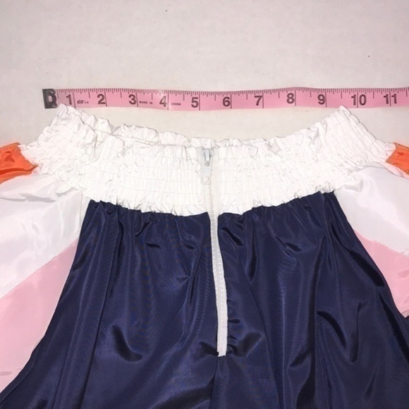 Color Block Off The Shoulder Skirt Set - Picture 6 of 12